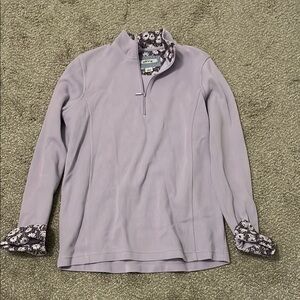 Orvis Purple Floral Trim Pullover
